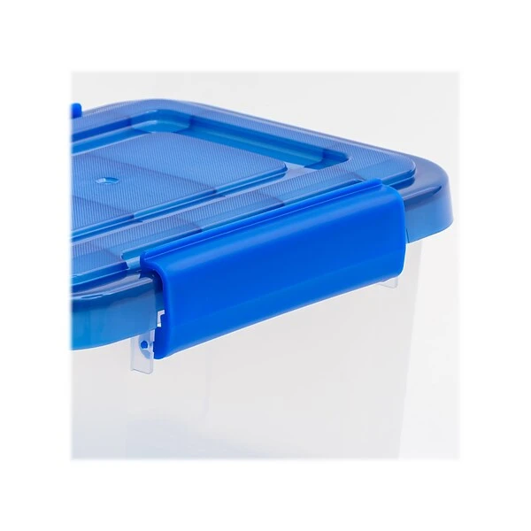 Iris WeatherPro 6.5 Qt. Latch Lid Storage Bin, Clear/Blue (500198) 4 Iris WeatherPro 6.5 Qt. Latch Lid Storage Bin, Clear/Blue (500198) - Image 2