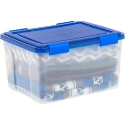 Iris WeatherPro 55.7 Qt. Latch Lid Storage Bin, Clear/Blue (500201) 13 Iris WeatherPro 55.7 Qt. Latch Lid Storage Bin, Clear/Blue (500201) -Bostitchy Store 3D441DBA F23E 4655 ABCAB00493B4E916 s7