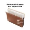 Staples® Heavy-Duty Reinforced File Pocket, 3.5" Expansion, Letter Size, Brown, 10/Box (704358)