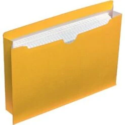 Quill Brand® Reinforced File Jacket, 2" Expansion, Letter Size, Yellow, 50/Box (74920YW)
