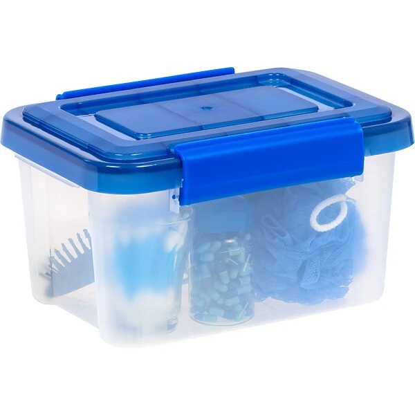 Iris WeatherPro 6.5 Qt. Latch Lid Storage Bin, Clear/Blue (500198) 7 Iris WeatherPro 6.5 Qt. Latch Lid Storage Bin, Clear/Blue (500198) - Image 5
