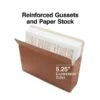 Staples® Reinforced File Pocket, 5.25" Expansion, Letter Size, Brown, 10/Box (ST418335)