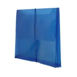 JAM Paper® Plastic Envelopes, 2 5/8 Expansion, Elastic Closure, Letter Booklet, 9.75 X 13, Blue Poly, 1/pk (218E25BU)