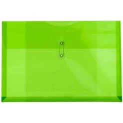 JAM Paper® Plastic Envelopes With Button And String Tie Closure, Legal Booklet, 9.75 X 14.5, Lime Green Poly, 12/pk (219B1LIGR) -Bostitchy Store m001611149 s7