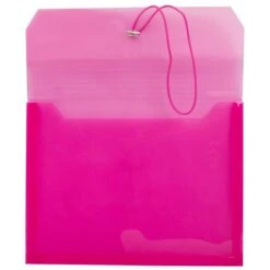 JAM Paper® Plastic Envelopes With 2 5/8 Expansion, Elastic Closure, Letter Booklet, 9.75x13, Fuchsia Pink Poly, 1/pk (218E25FU) -Bostitchy Store m002168383 s7
