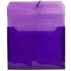 JAM Paper® Plastic Envelope With Elastic Band Closure, 9.75 X 13 With 2.625 Inch Expansion, Purple, Sold Individually (218E25PU) -Bostitchy Store m002168393 s7