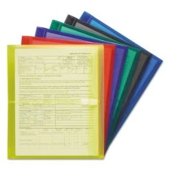 Smead 1 1/4" Expansion Poly Letter Envelope With Hook And Loop Closure, 9.75" X 11.625", Assorted, 6/Pack (89669)