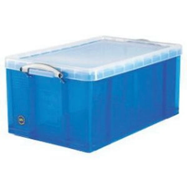 Really Useful Box® 64 Liter Snap Lid Storage Bin, Transparent Blue (64L TB) 3 Really Useful Box® 64 Liter Snap Lid Storage Bin, Transparent Blue (64L TB)