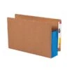 Smead 30% Recycled Heavyweight Reinforced File Pocket, 3 1/2" Expansion, Legal Size, Blue, 10/Box (74679)