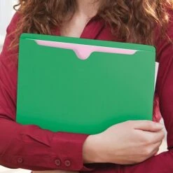 Smead Reinforced File Jackets, Reinforced Straight Cut Tab, Letter Size, Green, 100/Box (75503) -Bostitchy Store m004895675 s7