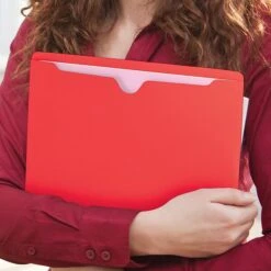 Smead File Jacket, Reinforced Straight-Cut Tab, Flat-No Expansion, Letter Size, Red, 100/Box (75509) -Bostitchy Store m004895684 s7