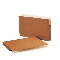 Smead 30% Recycled Reinforced File Pocket, 1 3/4" Expansion, Legal Size, Redrope, 50/Box (1516CB)