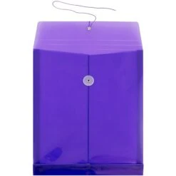 Jam Paper Plastic File Pocket, 1 1/4" Expansion, Letter Size, Lilac Purple, 12/Pack (118B1LILAC)