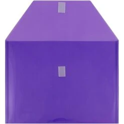 JAM Paper® Plastic Envelopes With Hook & Loop Closure, Letter Booklet, 9.75 X 13, Purple, 12/Pack (218V0PU)