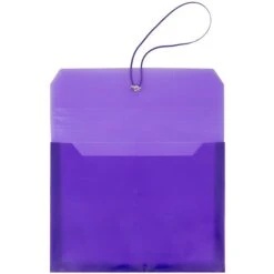 JAM Paper® Plastic Envelope With Elastic Band Closure, 9.75 X 13 With 2.625 Inch Expansion, Purple, Sold Individually (218E25PU)
