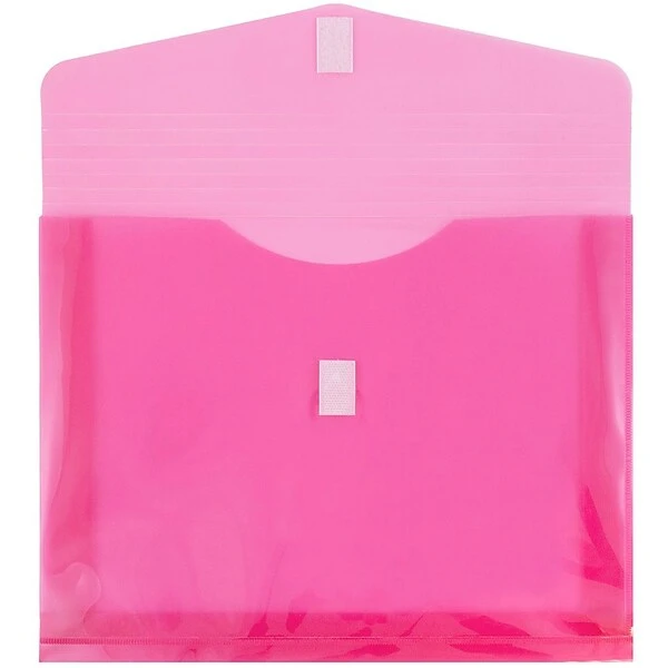 JAM Paper® Plastic Envelopes With Hook & Loop Closure, 2" Exp, Letter Booklet, 9.75" X 13", Fuchsia Pink Poly, 12/pack (218V2FU) 4 JAM Paper® Plastic Envelopes With Hook & Loop Closure, 2" Exp, Letter Booklet, 9.75" X 13", Fuchsia Pink Poly, 12/pack (218V2FU) - Image 2