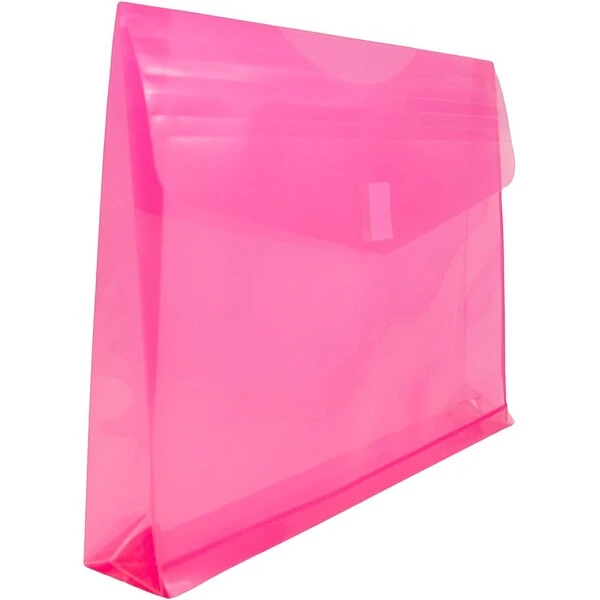 JAM Paper® Plastic Envelopes With Hook & Loop Closure, 2" Exp, Letter Booklet, 9.75" X 13", Fuchsia Pink Poly, 12/pack (218V2FU) 5 JAM Paper® Plastic Envelopes With Hook & Loop Closure, 2" Exp, Letter Booklet, 9.75" X 13", Fuchsia Pink Poly, 12/pack (218V2FU) - Image 3