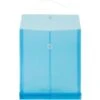 JAM Paper® Plastic Envelopes With Button And String Tie Closure, Letter Open End, 9.75 X 11.75, Blue Poly, 12/pack (118B1BU) -Bostitchy Store m005745178 s7