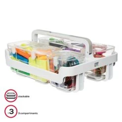 Deflecto 16.54 Qt. Lift Off Lid Storage Tote, White (29003)