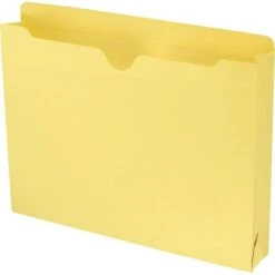 Smead® Reinforced Straight Cut Colored File Jackets, 2" Expansion, Letter, Yellow, 50/Bx (75571)