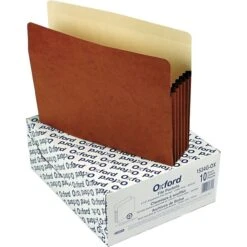 Pendaflex Reinforced File Pocket, 5 1/4" Expansion, Letter Size, Redrope, 10/Box (1534GOX)
