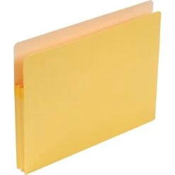 Smead 10% Recycled Reinforced File Pocket, 1 3/4" Expansion, Letter Size, Yellow (SMD73223UNI)