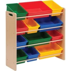 Honey Can Do Kids 259.09 Qt. Open Lid Storage Organizer, Assorted Colors (SRT-01602)