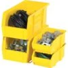 Quill Brand® 10-7/8" X 4-1/8" X 4" Plastic Stack And Hang Bins, Yellow, 12/Ct (BINP1144Y) -Bostitchy Store s0708125 s7