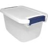 Hefty 6.5 Qt. Latch Lid Storage Tote, Clear/White, 8/Pack (7099-010000044) -Bostitchy Store s0979678 s7