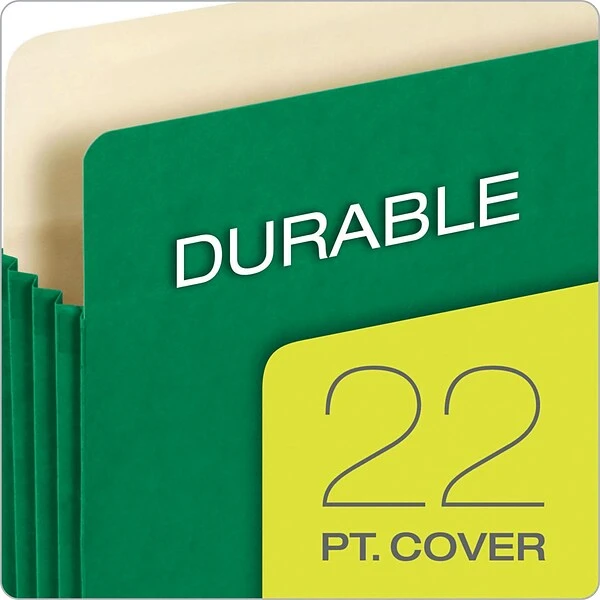 Pendaflex 10% Recycled Reinforced File Pocket, 5 1/4" Expansion, Letter Size, Green (2366397) 4 Pendaflex 10% Recycled Reinforced File Pocket, 5 1/4" Expansion, Letter Size, Green (2366397) - Image 2
