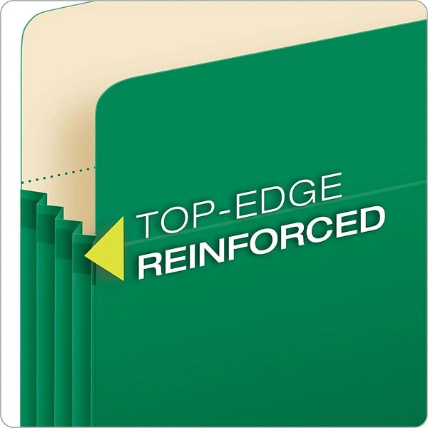 Pendaflex 10% Recycled Reinforced File Pocket, 5 1/4" Expansion, Letter Size, Green (2366397) 5 Pendaflex 10% Recycled Reinforced File Pocket, 5 1/4" Expansion, Letter Size, Green (2366397) - Image 3