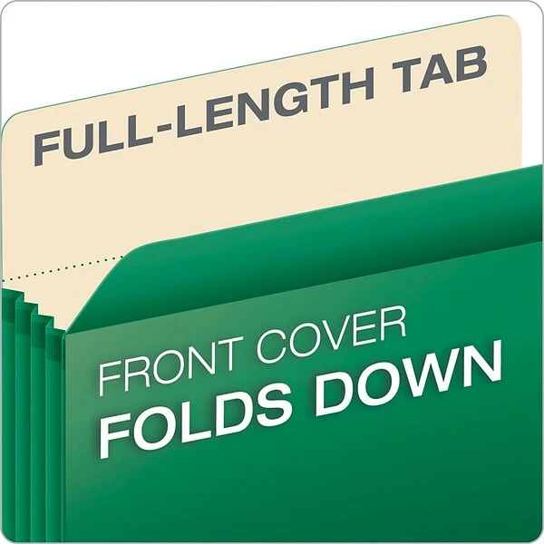Pendaflex 10% Recycled Reinforced File Pocket, 5 1/4" Expansion, Letter Size, Green (2366397) 6 Pendaflex 10% Recycled Reinforced File Pocket, 5 1/4" Expansion, Letter Size, Green (2366397) - Image 4