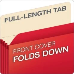 Pendaflex 10% Recycled Reinforced File Pocket, 5 1/4" Expansion, Letter Size, Red (2548672) -Bostitchy Store s1061750 s7