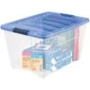 IRIS Stack & Pull 54 Qt. Latch Lid Storage Box, Clear And Blue, 6/CT (100242-CT) 2 IRIS Stack & Pull 54 Qt. Latch Lid Storage Box, Clear And Blue, 6/CT (100242-CT) -Bostitchy Store s1080728 s7