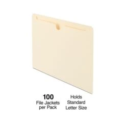 Staples File Jackets, Flat, Letter Size, Manila, 100/Box (TR399451)