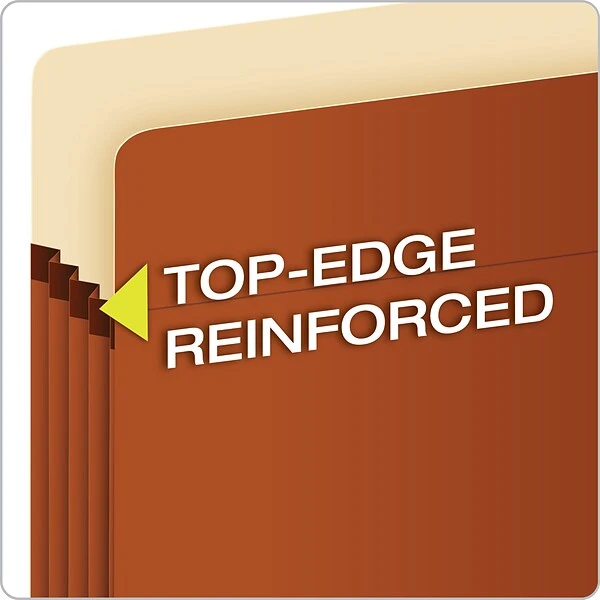 Pendaflex Smart Shield 30% Recycled Reinforced File Pocket, 3 1/2" Expansion, Letter Size, Redrope, 10/Box (1524EAM) 4 Pendaflex Smart Shield 30% Recycled Reinforced File Pocket, 3 1/2" Expansion, Letter Size, Redrope, 10/Box (1524EAM) - Image 2