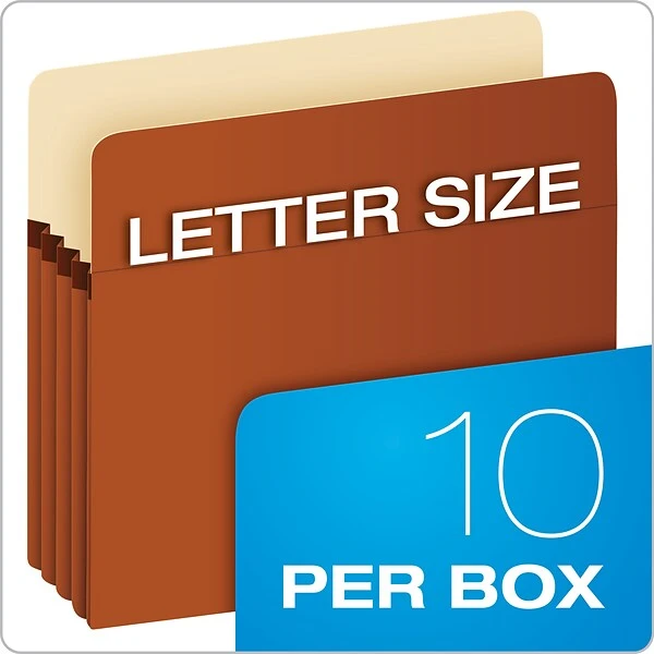 Pendaflex Smart Shield 30% Recycled Reinforced File Pocket, 3 1/2" Expansion, Letter Size, Redrope, 10/Box (1524EAM) 5 Pendaflex Smart Shield 30% Recycled Reinforced File Pocket, 3 1/2" Expansion, Letter Size, Redrope, 10/Box (1524EAM) - Image 3