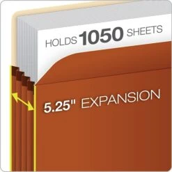 Pendaflex Smart Shield Reinforced File Pocket, 5 1/4" Expansion, Letter Size, Redrope, 10/Box (1534GAM)