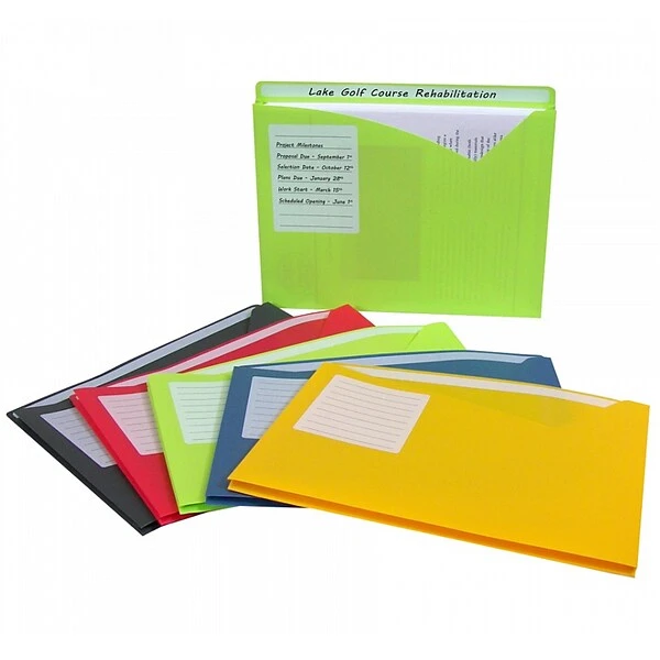 C-Line Plastic File Jacket, 1" Expansion, Letter Size, Assorted, 20/Bundle (CLI63160-2) 5 C-Line Plastic File Jacket, 1" Expansion, Letter Size, Assorted, 20/Bundle (CLI63160-2) - Image 3