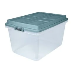 Hefty Hi-Rise 72 Qt. Lift Off Lid Storage Tote, Gray/Clear, 6/Pack (HFT-7163010665666-6)