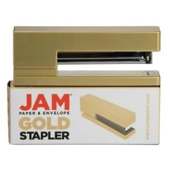 JAM Paper Modern Desktop Stapler, 10 Sheet Capacity, Gold (337GOZ) -Bostitchy Store sp152889832 s7