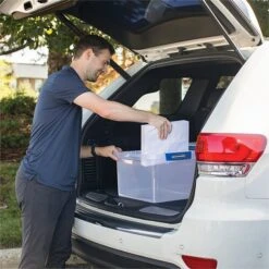 Bankers Box Heavy-Duty Latch Lid Plastic File Box, Letter Size, Blue/Clear, Each (86101) -Bostitchy Store sp165492738 s7