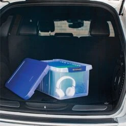 Bankers Box Heavy-Duty Latch Lid Plastic File Box, Letter Size, Blue/Clear, Each (86101) -Bostitchy Store sp165492741 s7