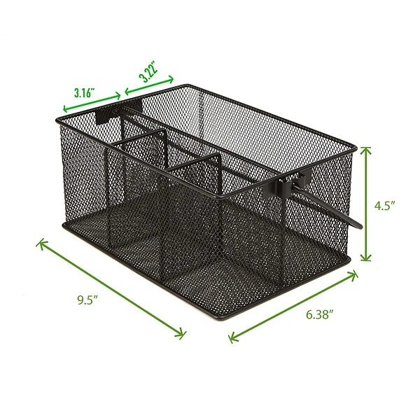Mind Reader Network Collection 4-Compartment Mesh Storage Basket, Black (MESHBASKET-BLK) 4 Mind Reader Network Collection 4-Compartment Mesh Storage Basket, Black (MESHBASKET-BLK) - Image 2