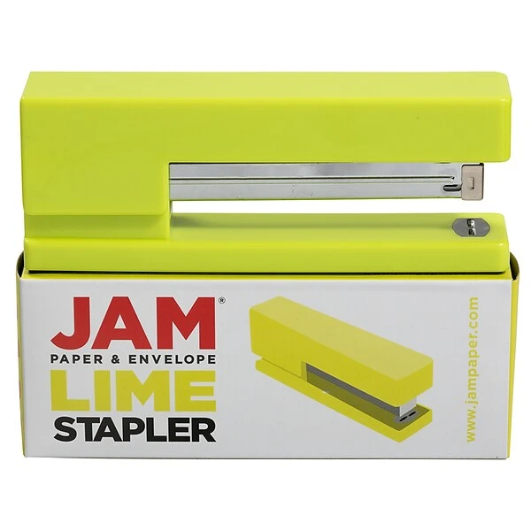 JAM Paper Modern Desktop Stapler, 10 Sheet Capacity, Lime Green (337GR) 5 JAM Paper Modern Desktop Stapler, 10 Sheet Capacity, Lime Green (337GR) - Image 3