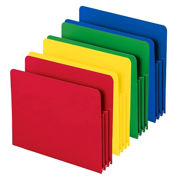 Smead Heavy Duty Poly File Pockets, 3-1/2" Expansion, Letter Size, Assorted Colors, 4/Box (73500) 5 Smead Heavy Duty Poly File Pockets, 3-1/2" Expansion, Letter Size, Assorted Colors, 4/Box (73500) - Image 3