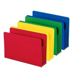 Smead Heavy Duty Poly File Pockets, 3.5" Expansion, Legal Size, Assorted, 4/Box (73550) -Bostitchy Store sp173280354 s7