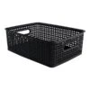 Advantus Plastic Weave Bin, Black, 4.63"H X 10-1/2"W X 14"D -Bostitchy Store sp36616660 s7