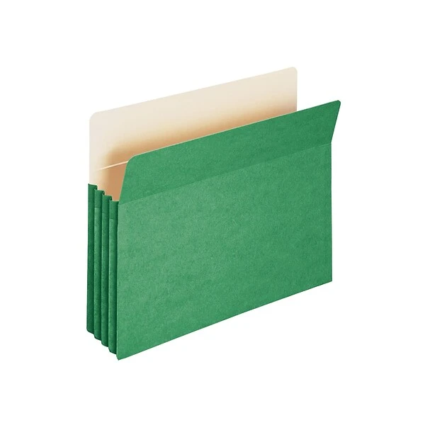 Smead Paper Stock File Pocket, 3.5" Expansion, Letter Size, Green (73226) 3 Smead Paper Stock File Pocket, 3.5" Expansion, Letter Size, Green (73226)