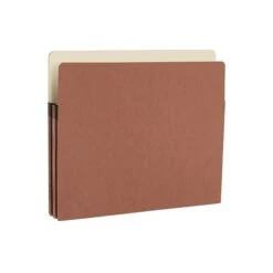 Smead Paper Stock File Pocket, 1.75" Expansion, Letter Size, Redrope, 25/Box (73214)